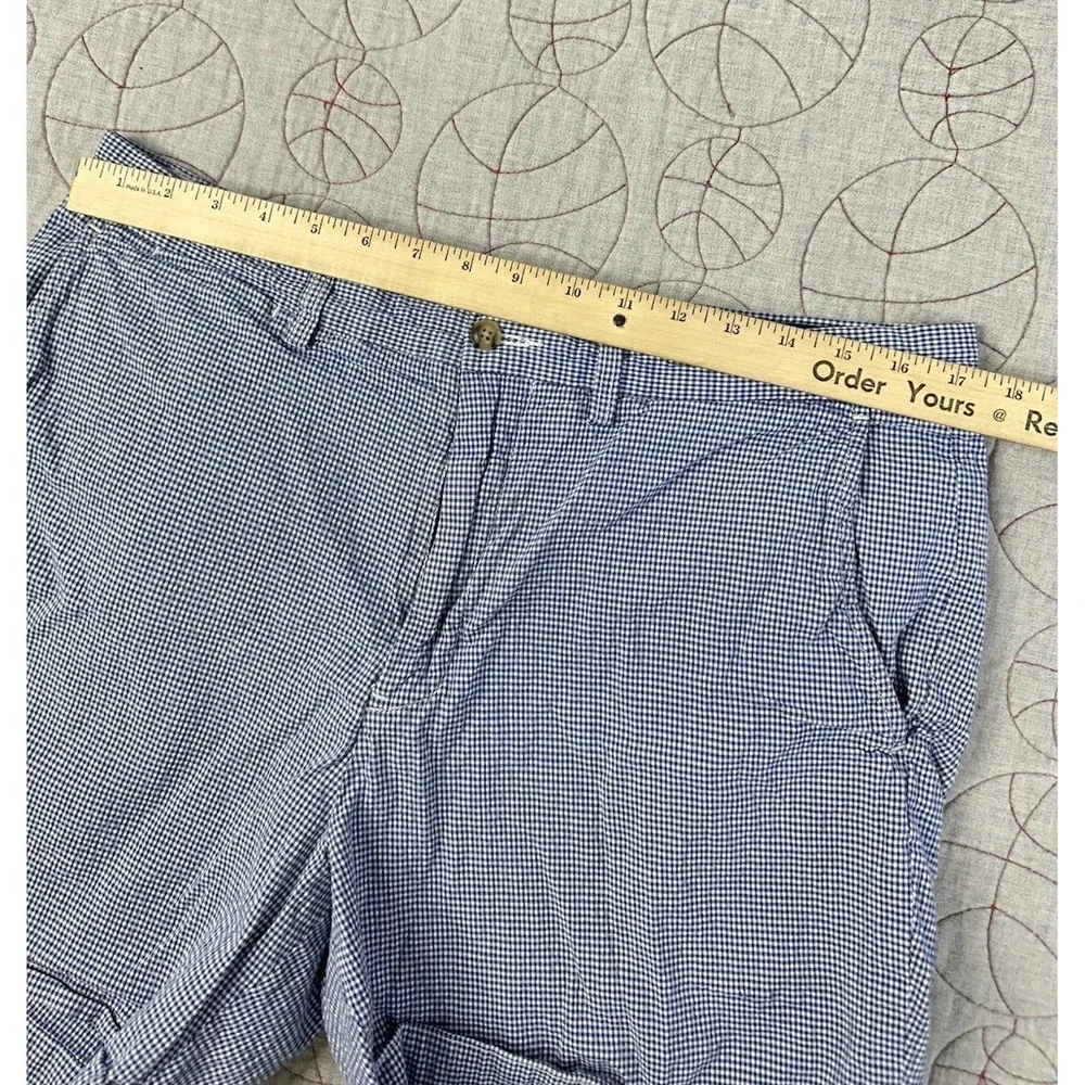 Polo‎ Ralph Lauren Seersucker Blue White Gingham Stretch Classic Shorts Men's 33
